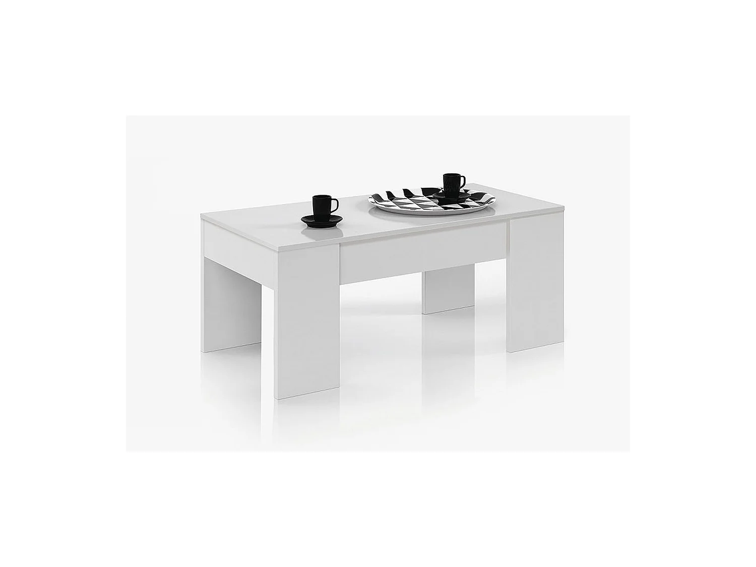 Table Basse modulable coloris blanc artic - 45 x 100 x 50 cm