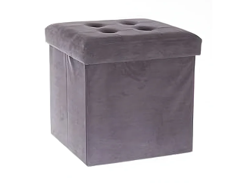 Pouf coloris Gris - Dim : L.38 x l.38 x H.38 cm