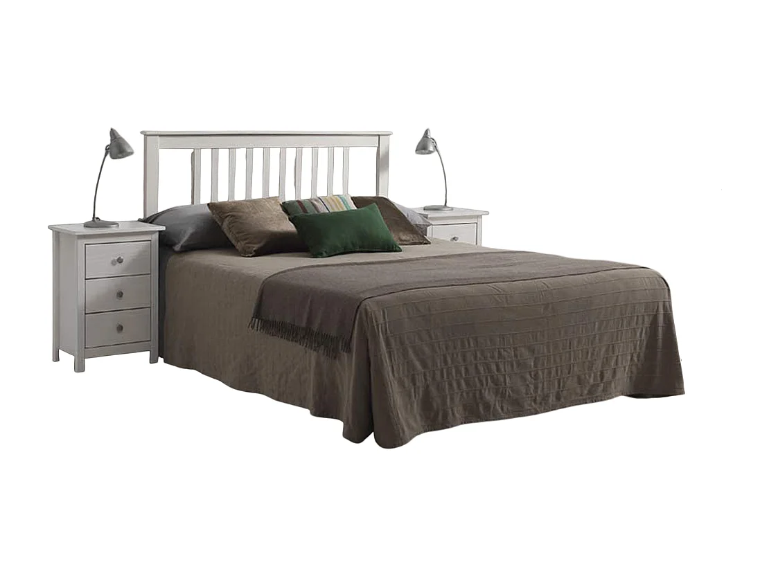 Tête de lit en pin Massif coloris blanc - Longueur 160 x Profondeur 2 x Hauteur 100 cm