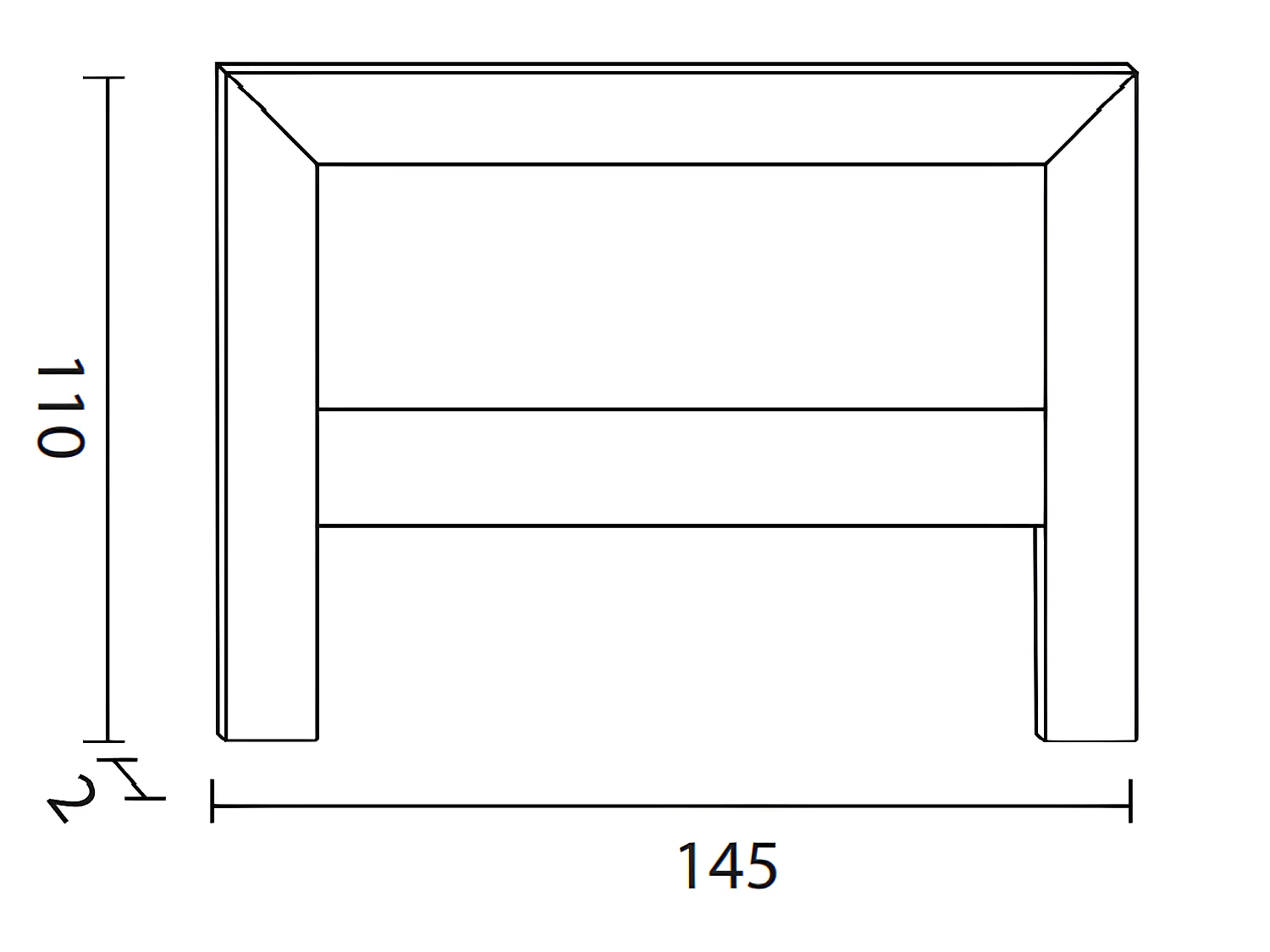 Tête de lit 135 cm coloris cerisier en pin massif - Longueur 145 x Profondeur 2 x Hauteur 110 cm