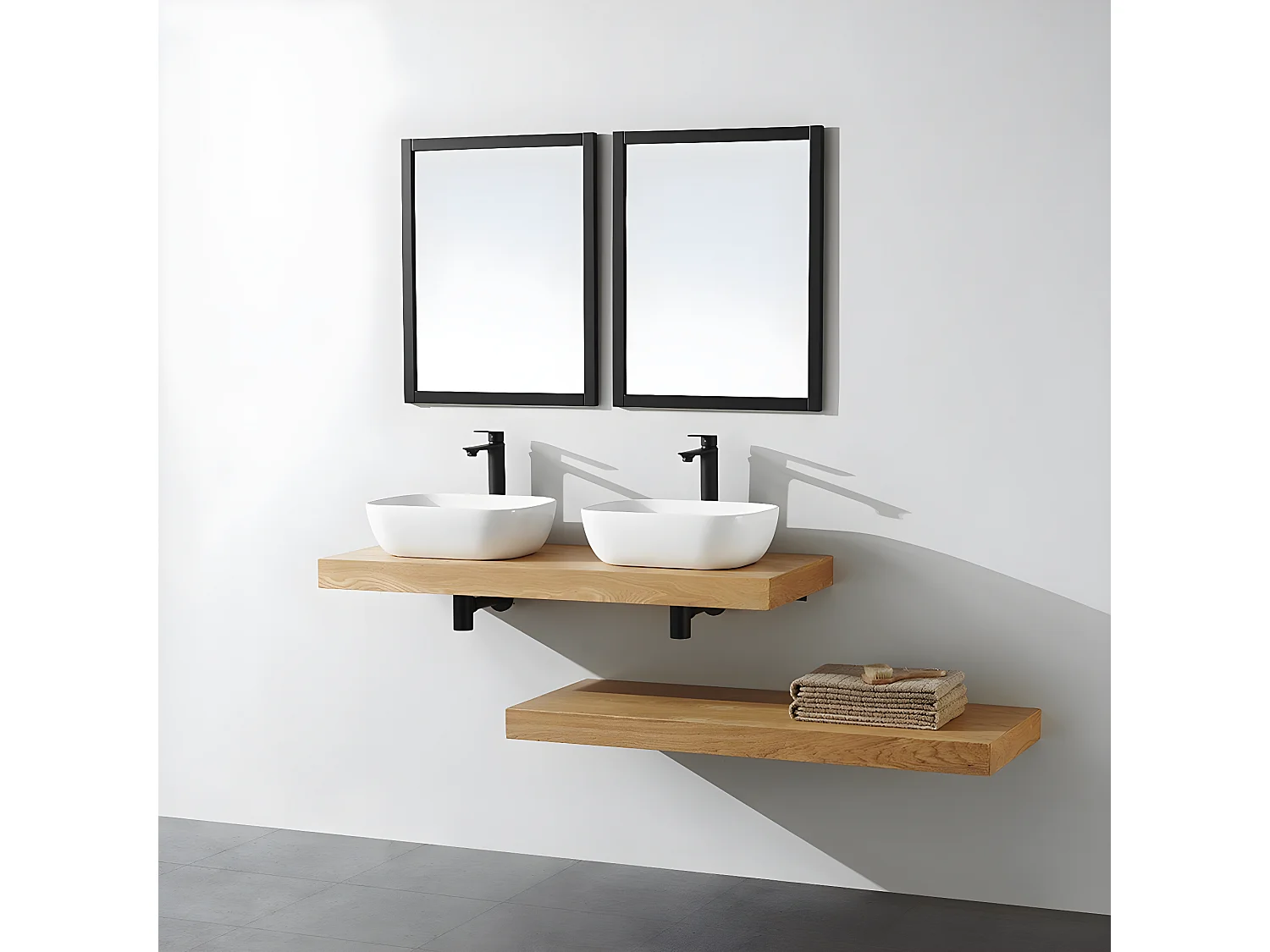 Plan suspendu pour vasque TOP chêne 120 x 46 cm