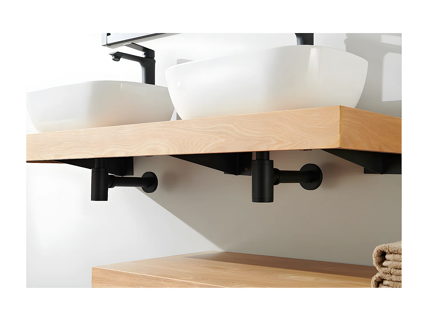 Plan suspendu pour vasque TOP chêne 80 x 46 cm