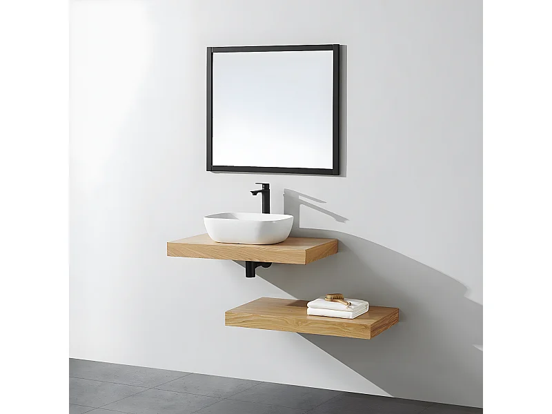 Plan suspendu pour vasque TOP chêne 80 x 46 cm