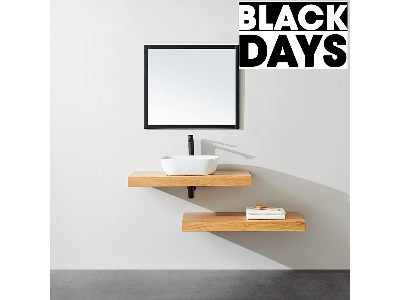 Plan suspendu pour vasque TOP chêne 100 x 46 cm