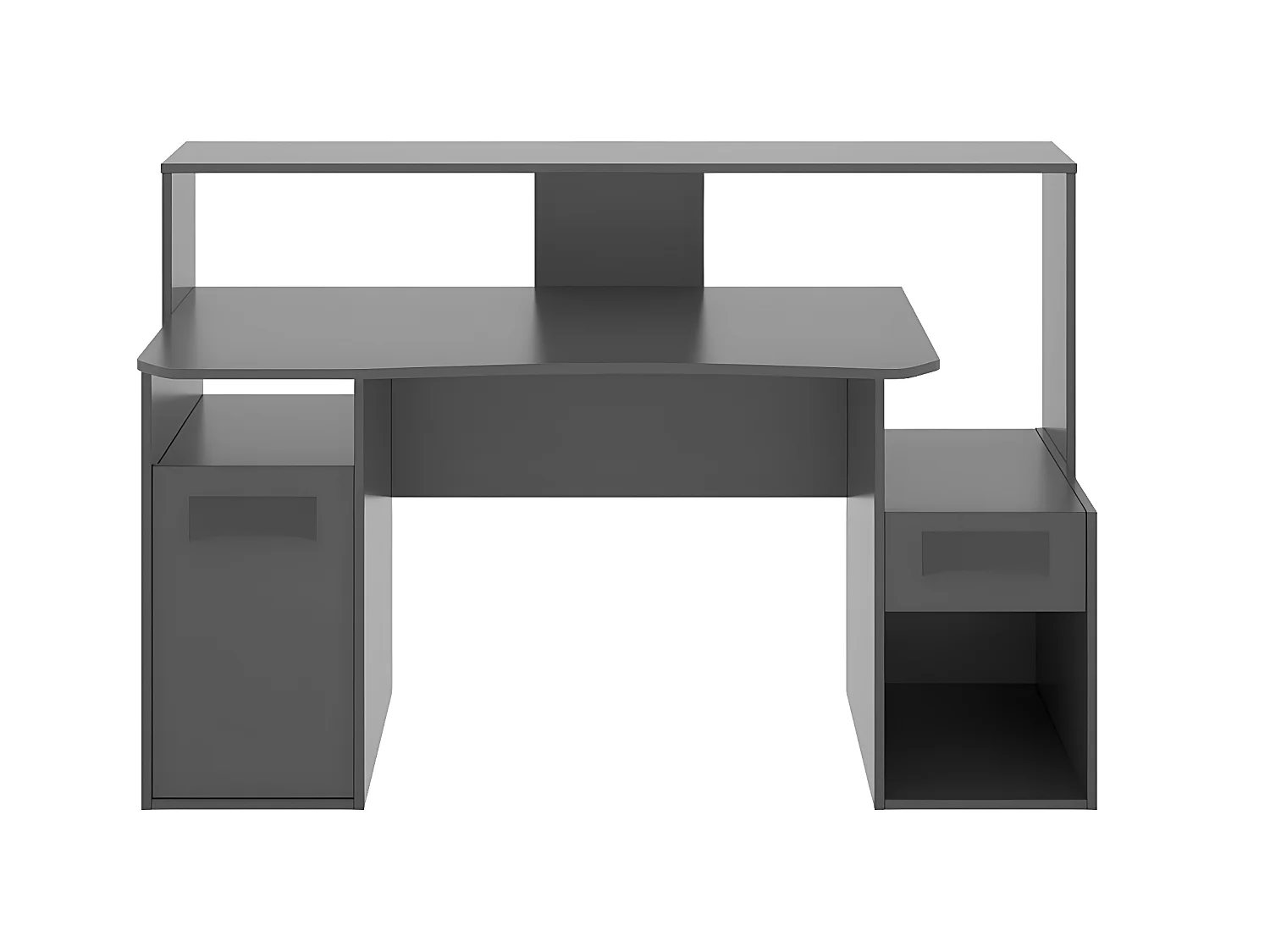 Bureau Gaming Table de jeu coloris graphite - Longueur 153,5 x Profondeur 62-68.5 x Hauteur 84.2-97 cm