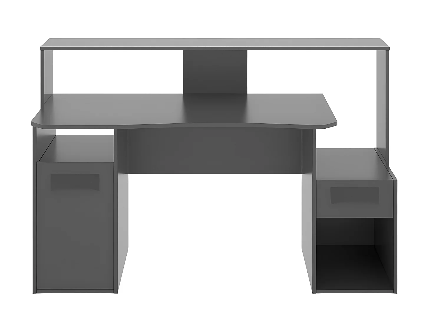 Bureau Gaming Table de jeu coloris graphite - Longueur 153,5 x Profondeur 62-68.5 x Hauteur 84.2-97 cm