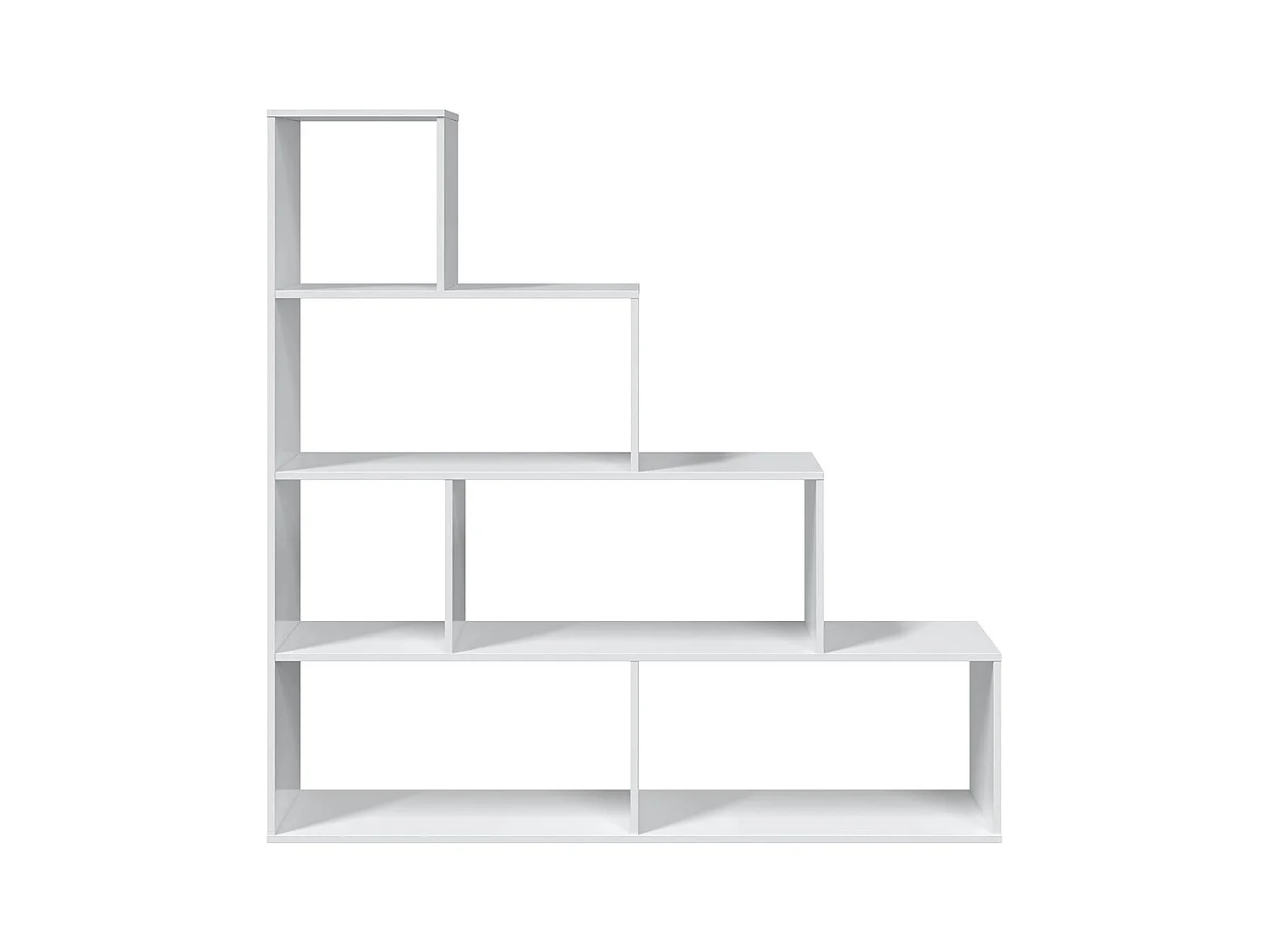Bibliothèque avec 4 étagères coloris Blanc Brillant en mélamine - Dim: 145 x 145 x 29 cm