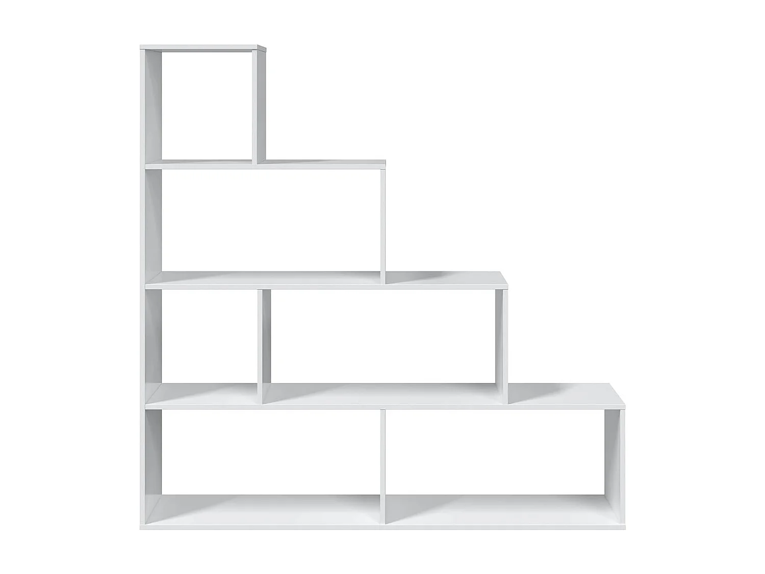 Bibliothèque avec 4 étagères coloris Blanc Brillant en mélamine - Dim: 145 x 145 x 29 cm