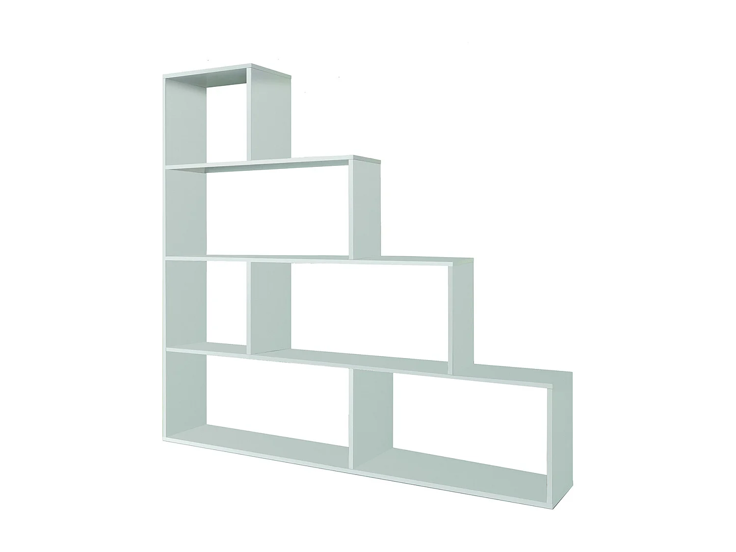 Bibliothèque avec 4 étagères coloris Blanc Brillant en mélamine - Dim: 145 x 145 x 29 cm