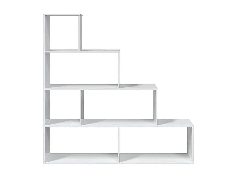 Bibliothèque avec 4 étagères coloris Blanc Brillant en mélamine - Dim: 145 x 145 x 29 cm