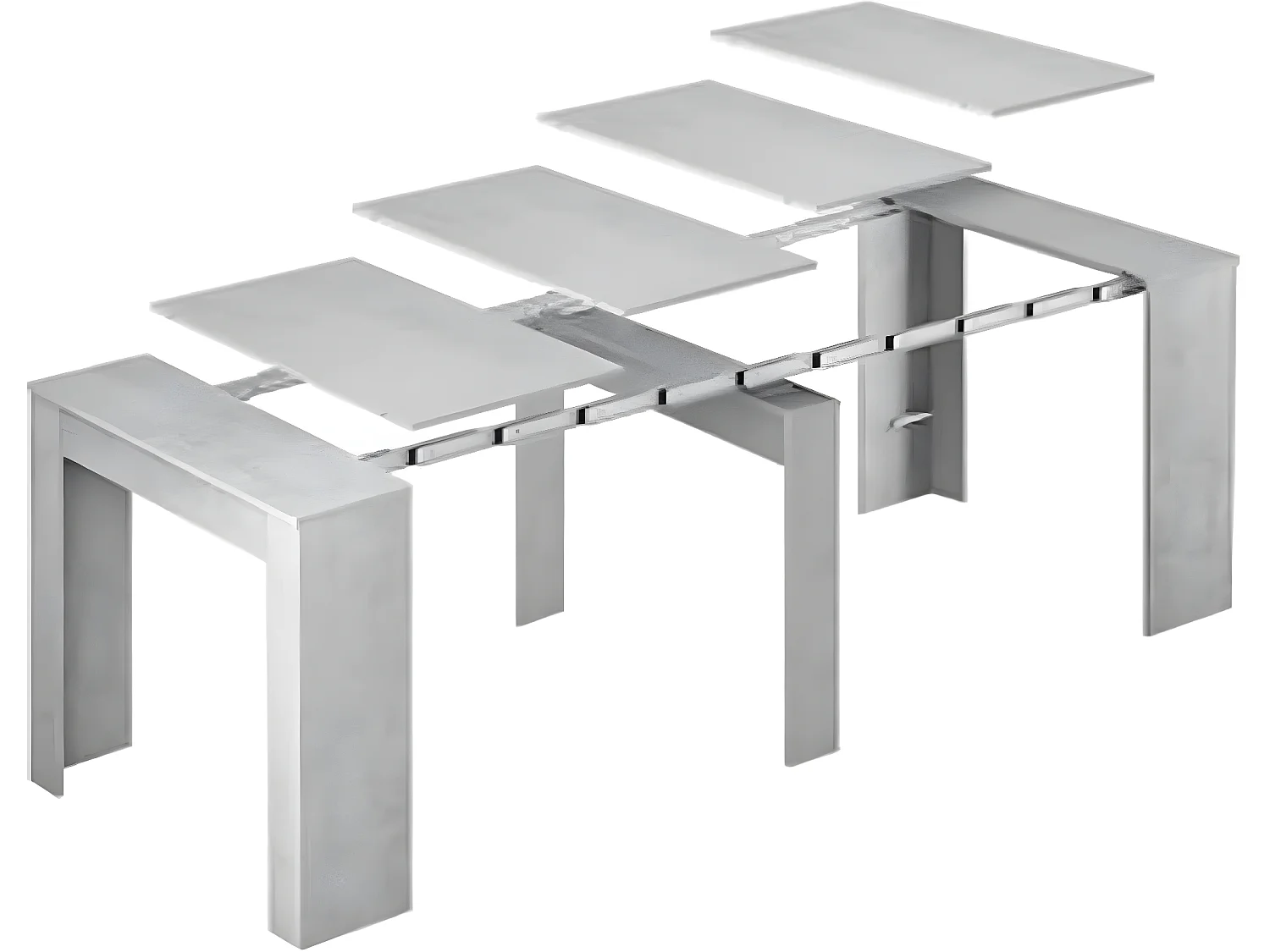 Table console Extensible coloris béton -78 x 90 x 50 cm