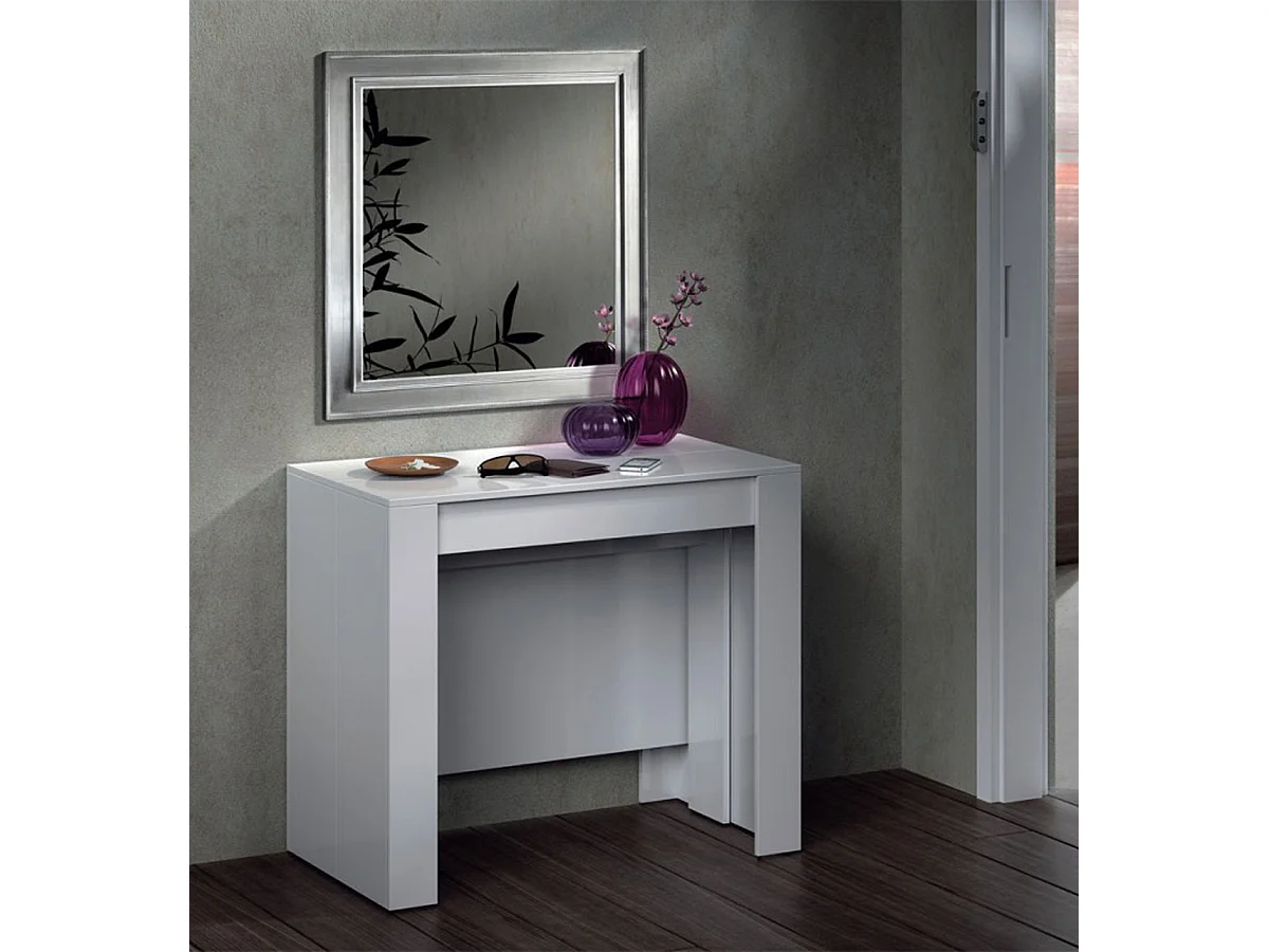 Console extensible coloris Blanc - Dim : 90 x 78 x 50 - 235 cm