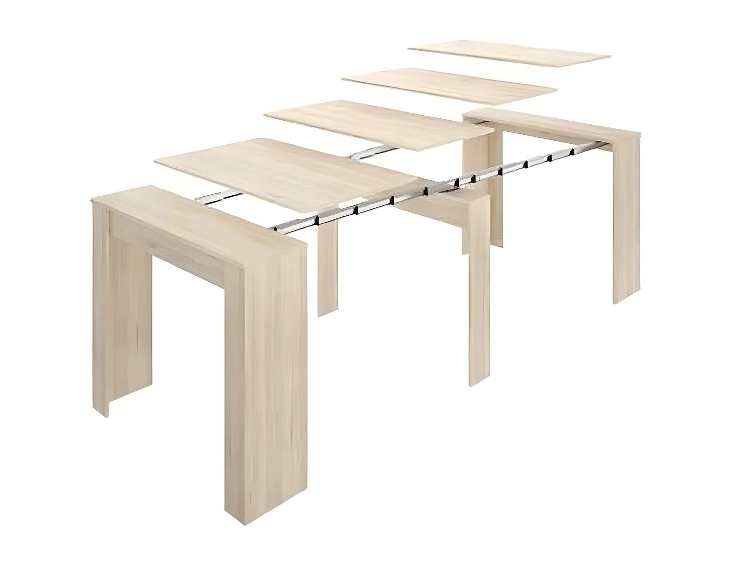 Table console extensible en chêne naturel - Longueur 54-239 x Hauteur 77 x Profondeur 90 cm