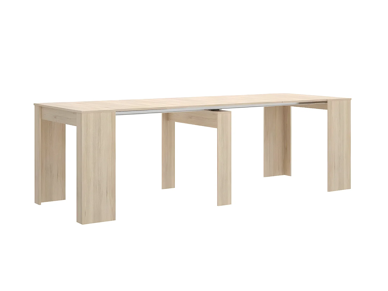 Table console extensible en chêne naturel - Longueur 54-239 x Hauteur 77 x Profondeur 90 cm