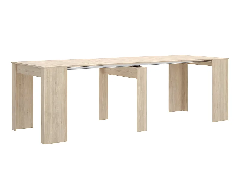 Table console extensible en chêne naturel - Longueur 54-239 x Hauteur 77 x Profondeur 90 cm