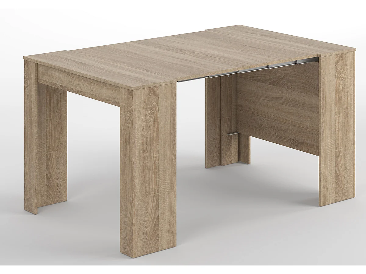 Console extensible coloris chêne canadien - Dim : 90 x 78 x 50 - 235 cm