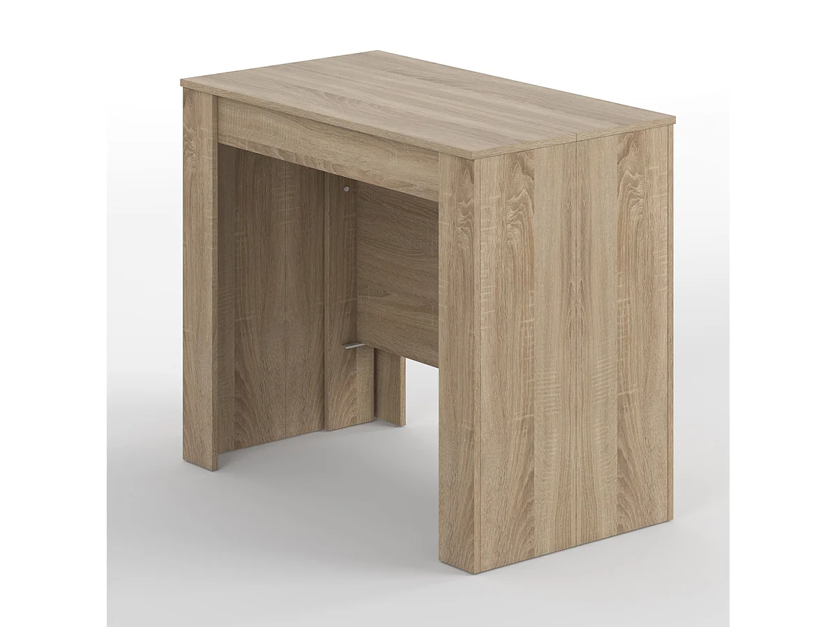 Console extensible coloris chêne canadien - Dim : 90 x 78 x 50 - 235 cm