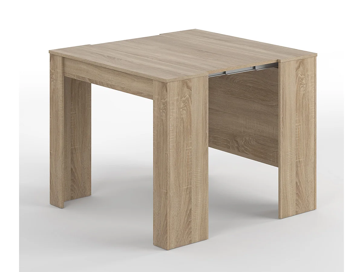 Console extensible coloris chêne canadien - Dim : 90 x 78 x 50 - 235 cm