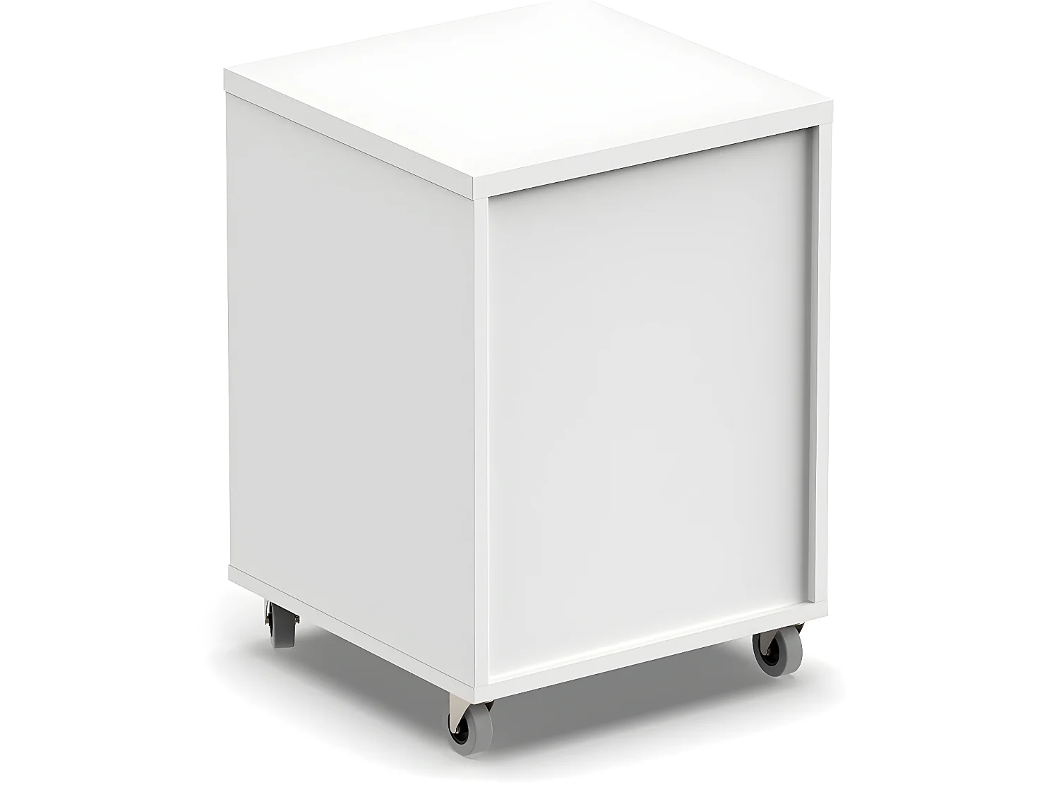 Caisson à roulettes coloris blanc - Hauteur 55 x Longueur 40 x Profondeur 40 cm