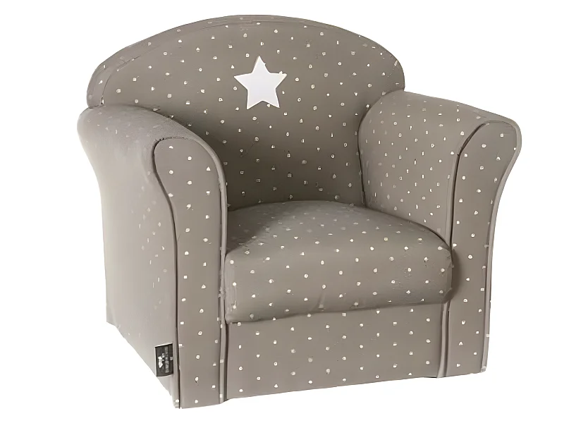 Fauteuil classique pour enfant Taupe, L 50 x P 39 x H 44 cm