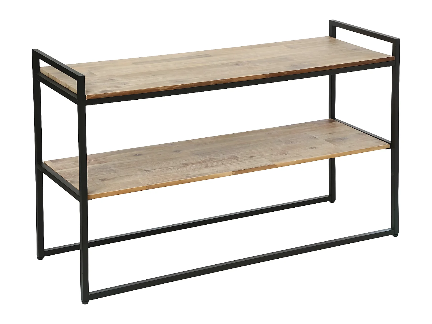 Console marron en métal et bois d'acacia - Dim : L.120 x l.40 x H.75 cm