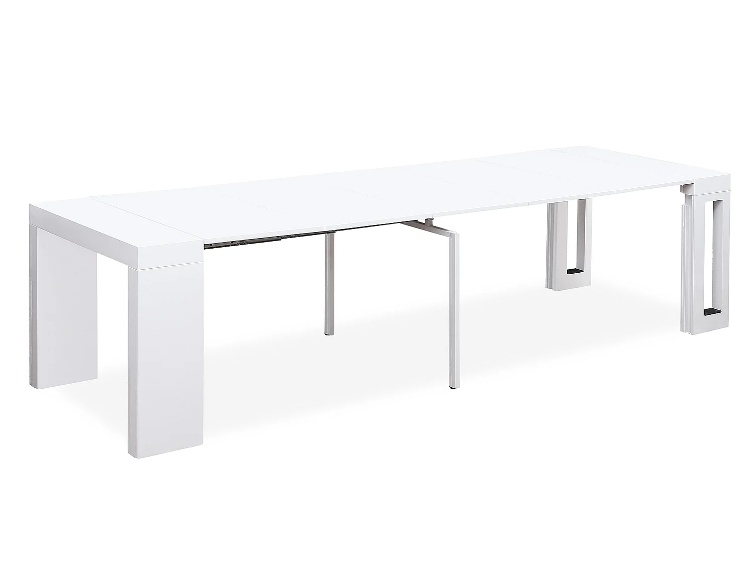Table Console extensible Loki Blanc laqué