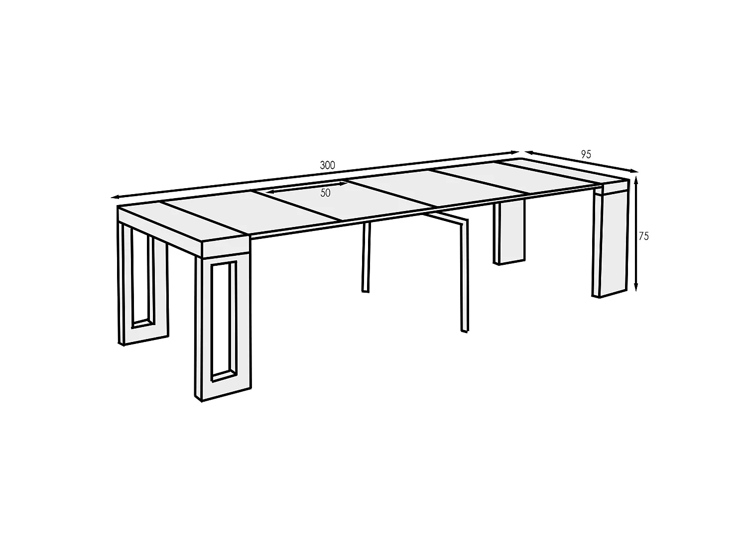 Table Console extensible Loki Blanc laqué