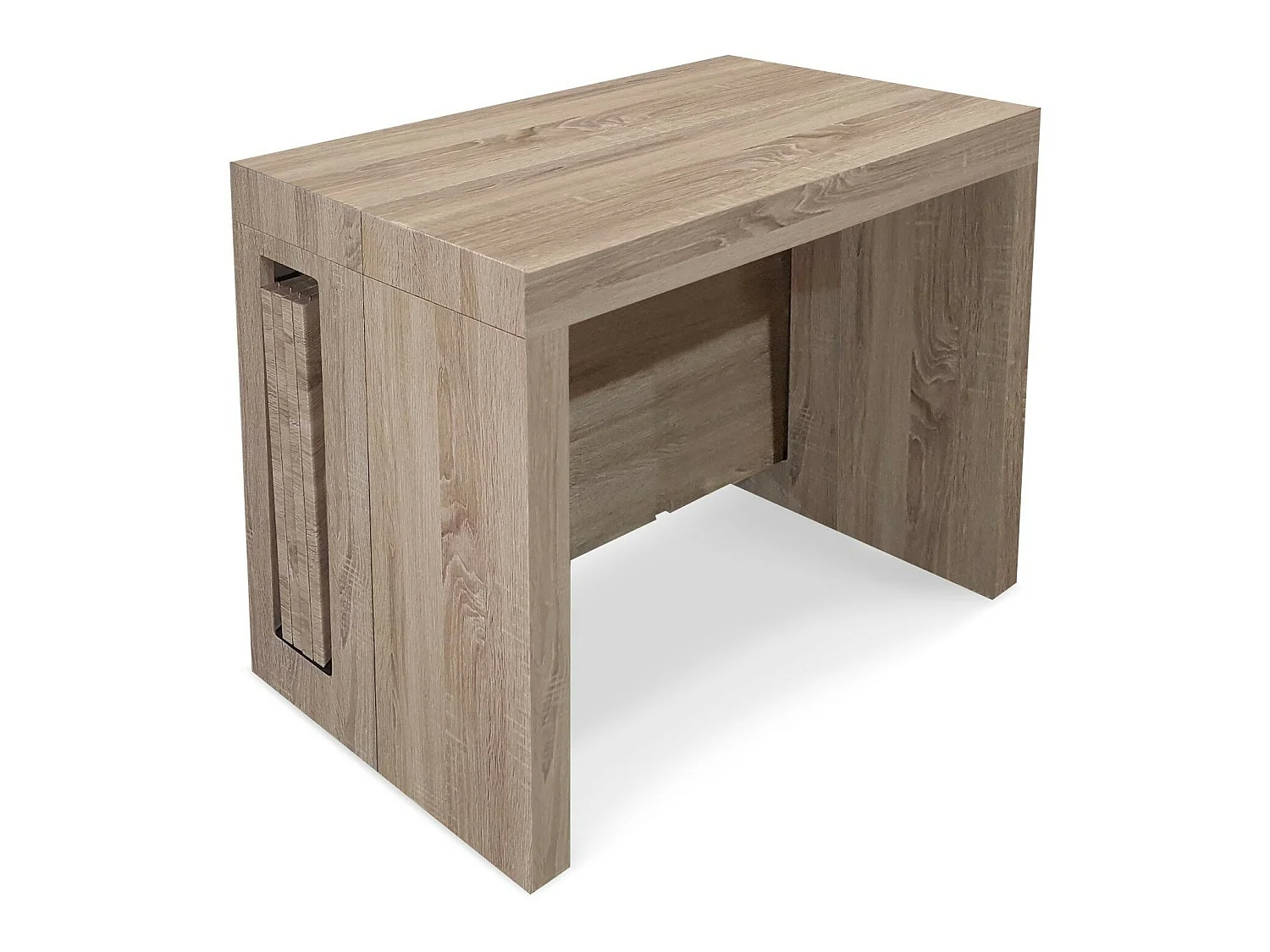 Table Console extensible Loki imitation Chêne Clair