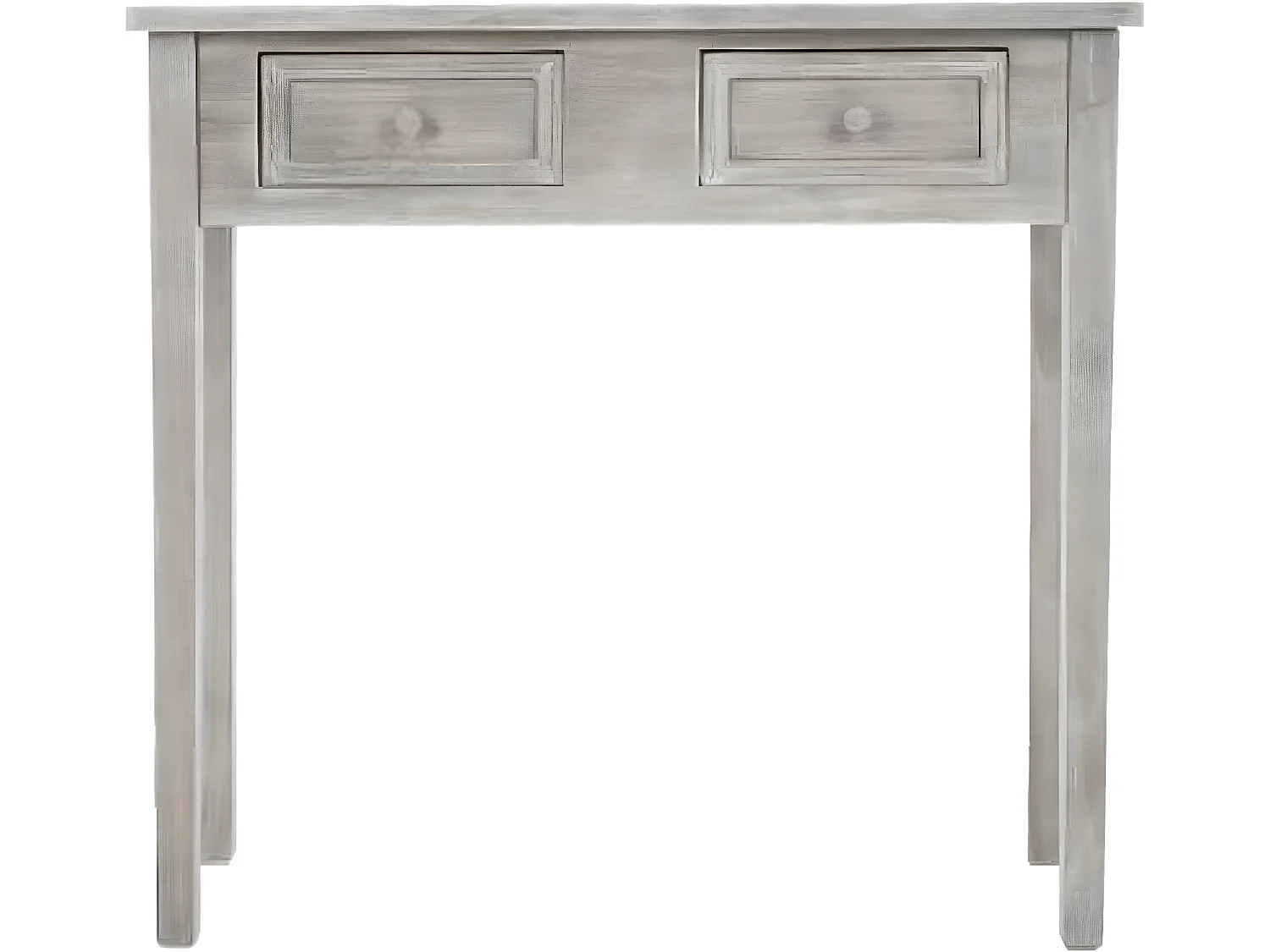 Console de 2 Tiroirs en bois blanchi - L80 x P30 x H76 cm
