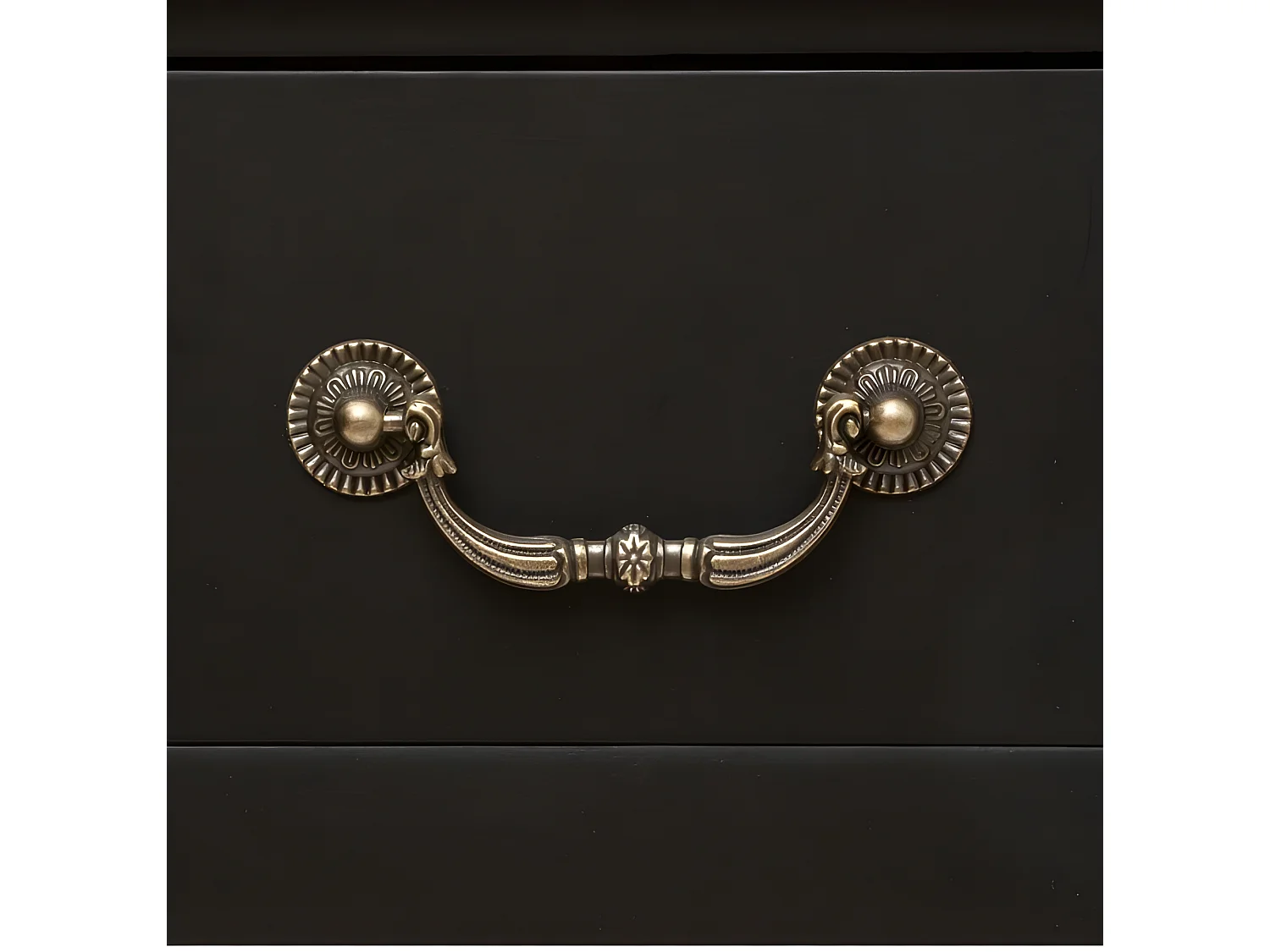 Console en bois avec 2 tiroirs coloris noir / chêne - Longueur 87 x Profondeur 34 x Hauteur 78 cm