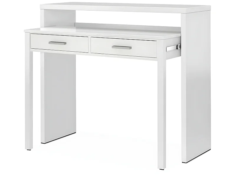 Bureau console extensible coloris blanc Artik - 87 x 98 x 36 cm