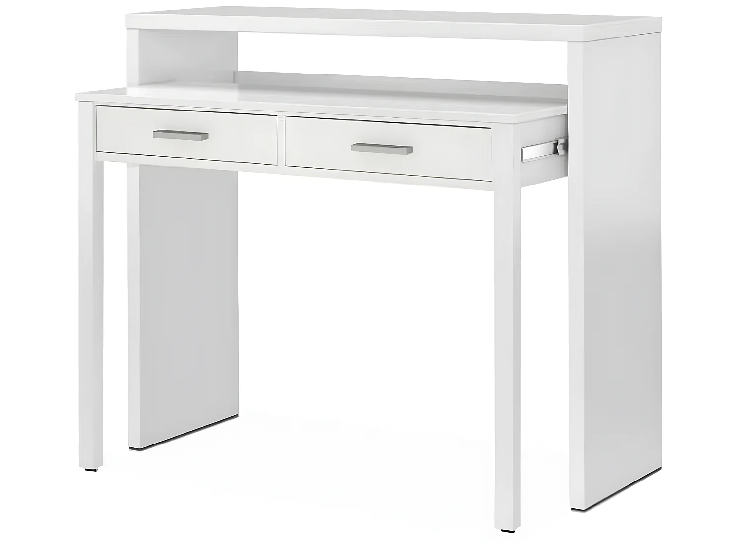 Bureau console extensible coloris blanc Artik - 87 x 98 x 36 cm