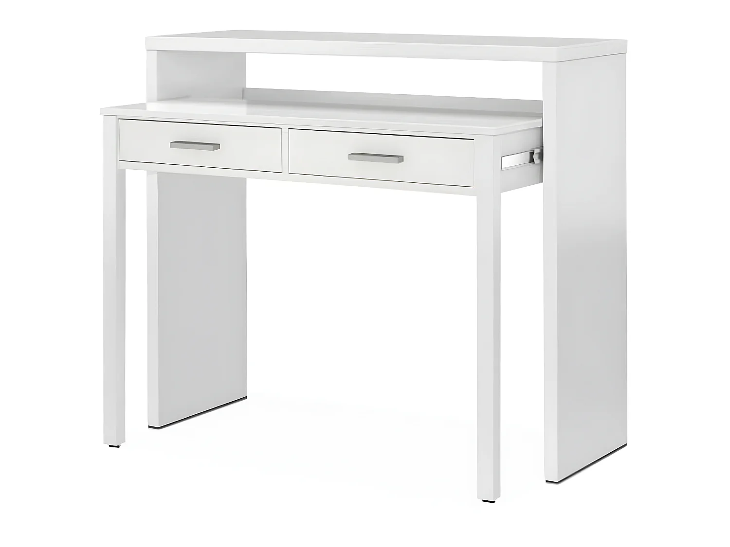 Bureau console extensible coloris blanc Artik - 87 x 98 x 36 cm