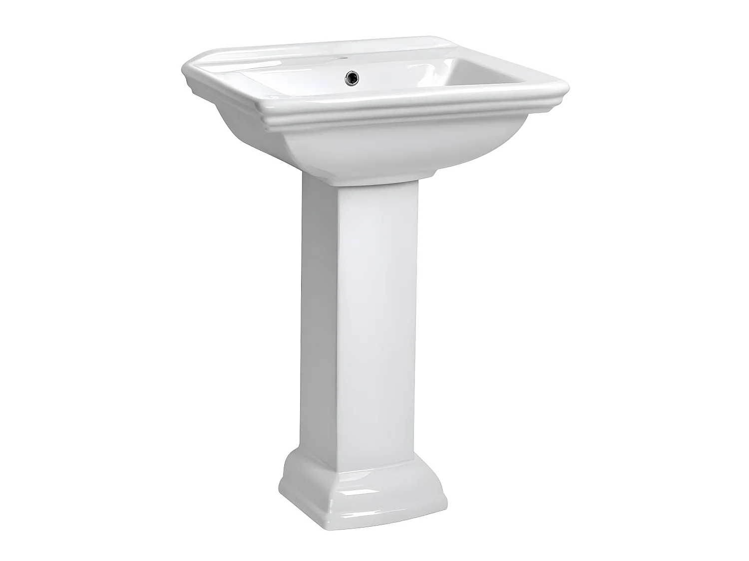 Lavabo rétro sur colonne DERBY 60 cm en céramique