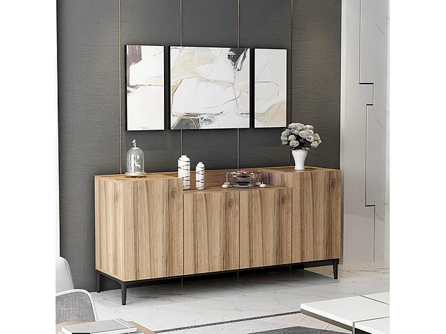 Armário Multiusos Ellaria, Noz, 160x42x75 cm, EPIKASA