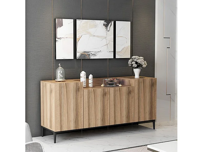 Armário Multiusos Ellaria, Noz, 160x42x75 cm, EPIKASA