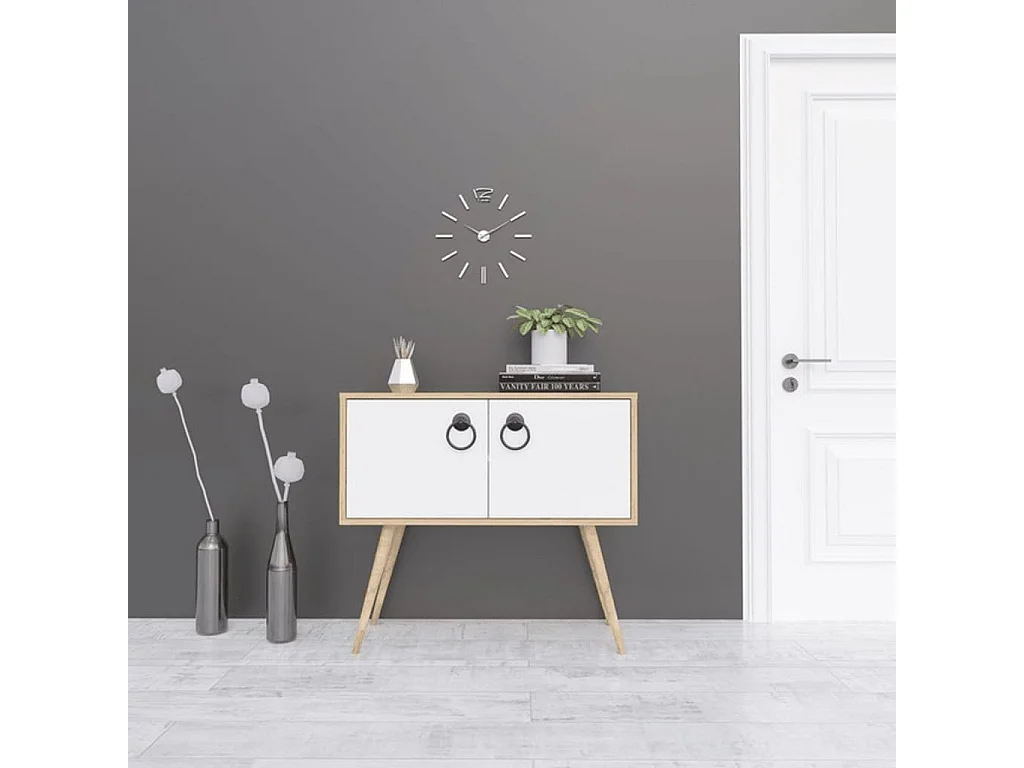 Armoire multi-usage Tia 90x40x80 cm Blanc et chêne