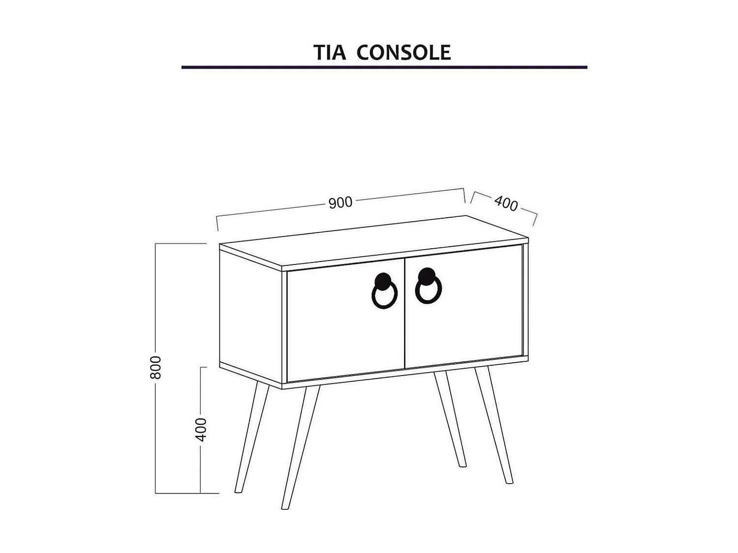 Armoire multi-usage Tia 90x40x80 cm Blanc et chêne