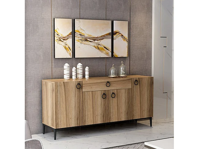 Multifunctionele Kast Moon - Walnoot - 160x42x75 cm - EPIKASA