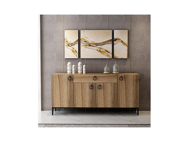 Multifunctionele Kast Moon - Walnoot - 160x42x75 cm - EPIKASA