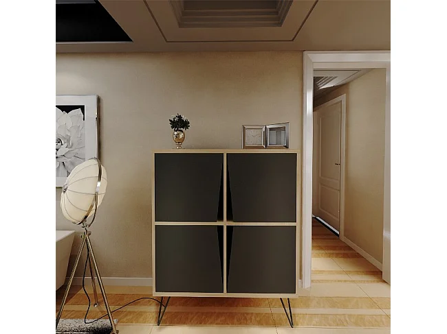 Armário Multiusos Momentum, Antracite, 90x30x110 cm, EPIKASA