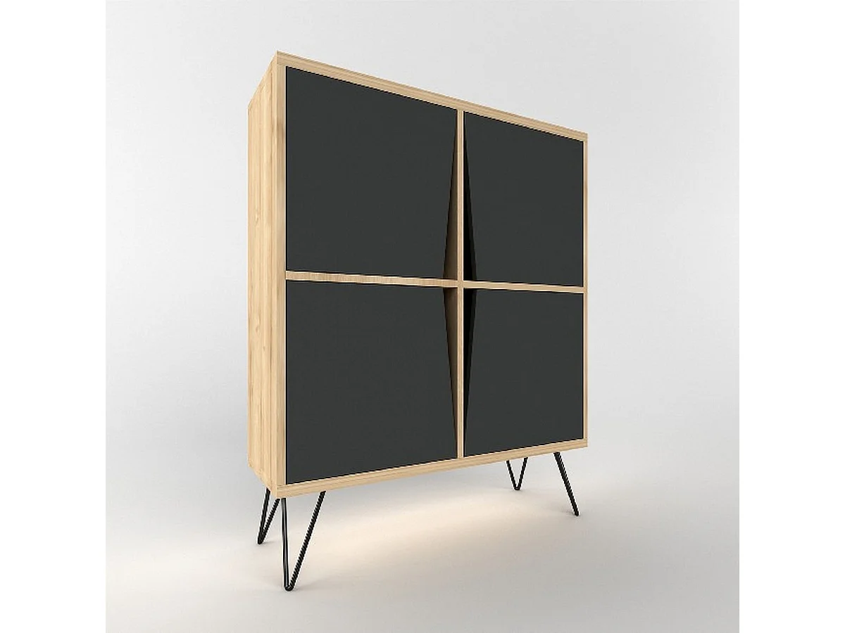 Armário Multiusos Momentum, Antracite, 90x30x110 cm, EPIKASA