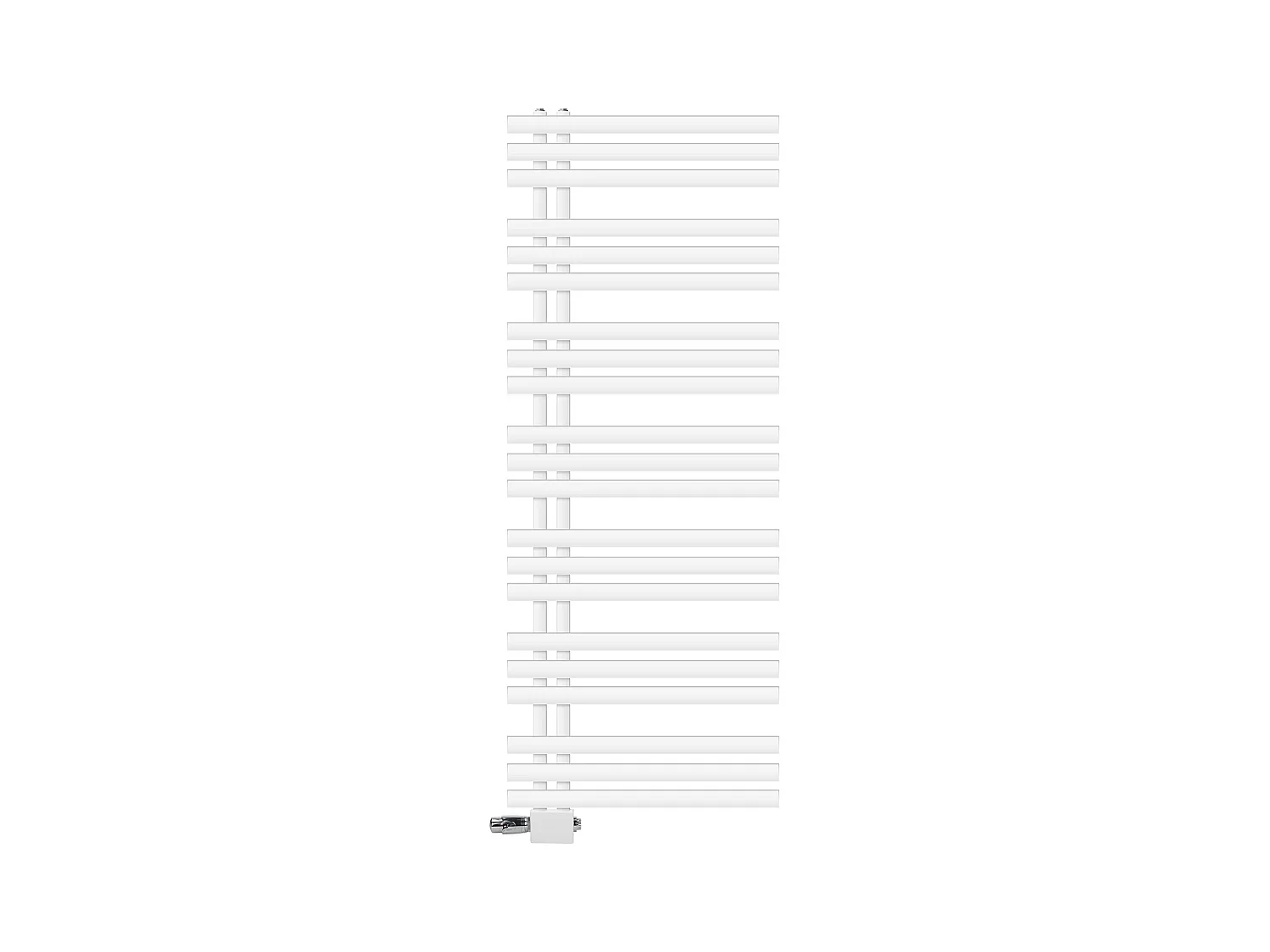 Radiatore di design Iron EM 600x1600 mm Bianco Attacco centrale in basso con profilo