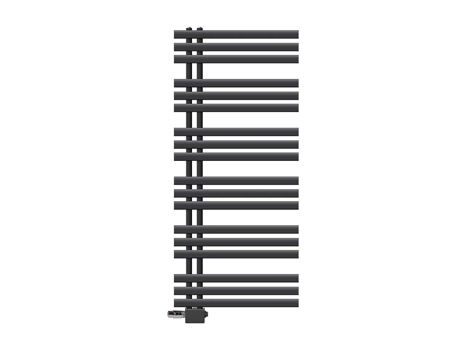 Radiateur Design Iron EM 600x1400 mm Anthracite Raccord Central au Bas avec Garniture