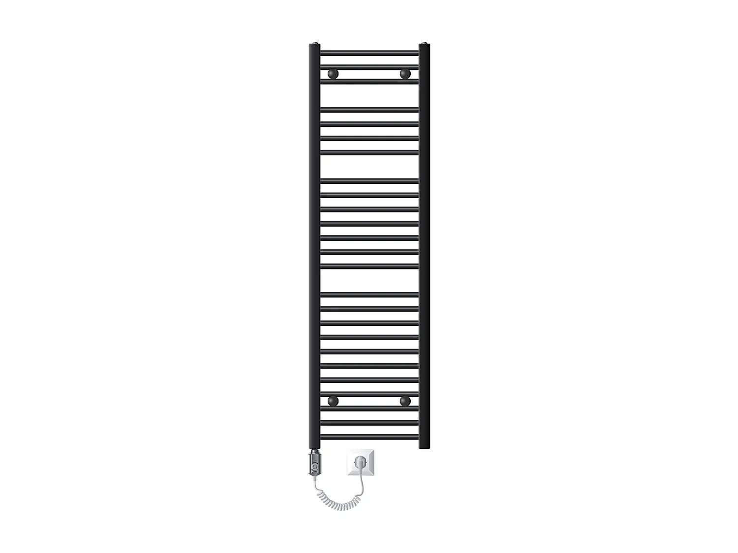 Radiateur Design Sahara Électrique Anthracite avec Elément Chauffant Chromé 1200W