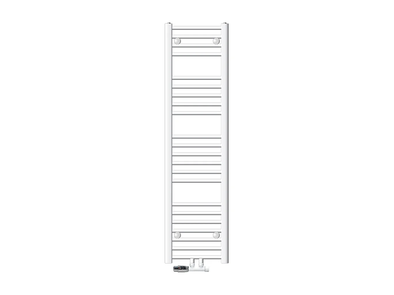 Radiateur de Salle de Bain 300x1400 mm Blanc Droite Raccord Central au Bas