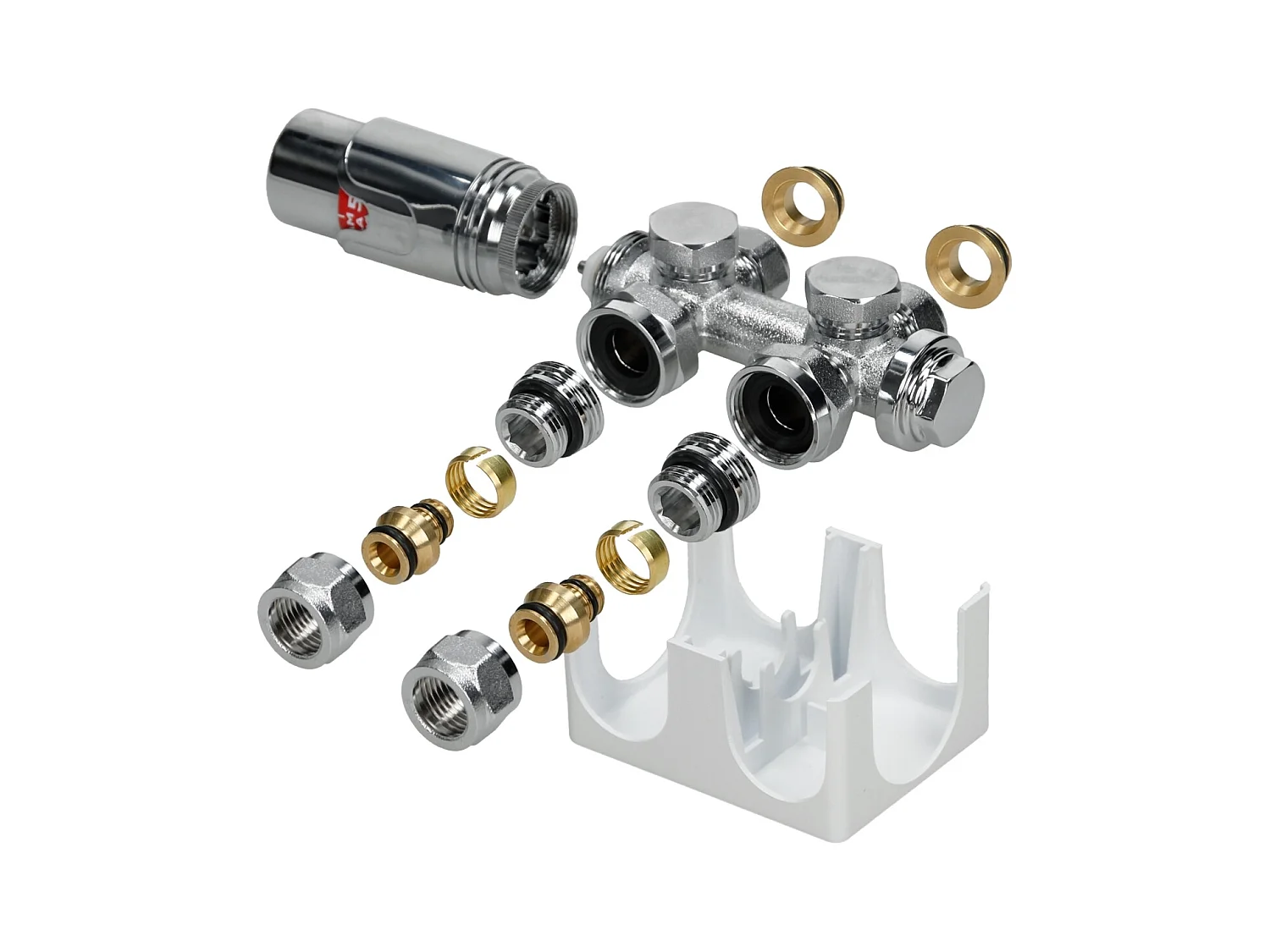 Radiateur Design Stella Vertical 480 x 1800 mm Blanc Raccord Central + Garniture