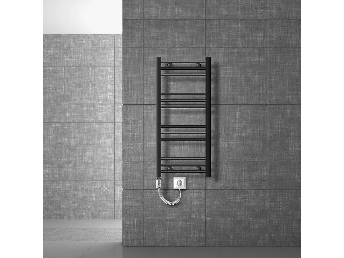Radiateur Électrique avec Élément Chauffant 300W, 400 x 800 mm, Anthracite