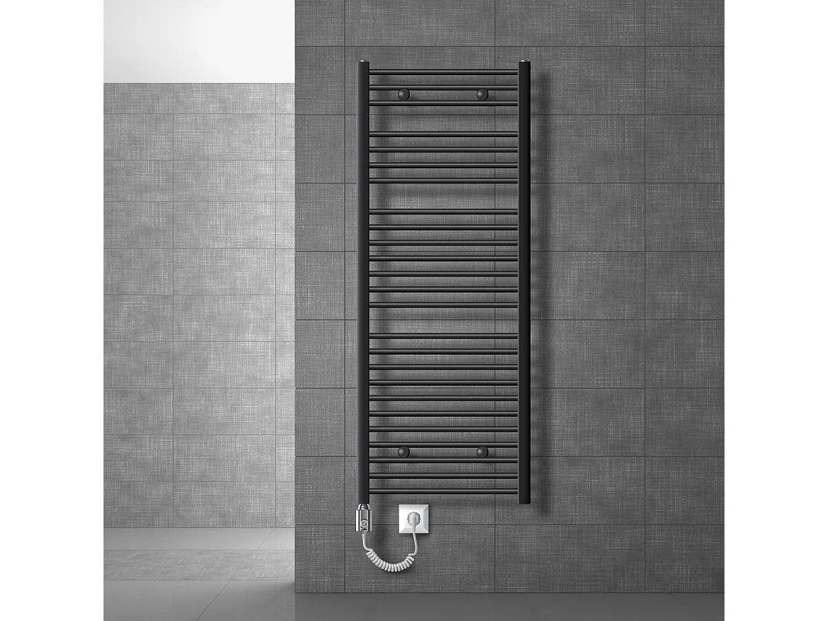 Radiatore elettrico da bagno con elemento riscaldante 900W, 600x1500 mm, antracite
