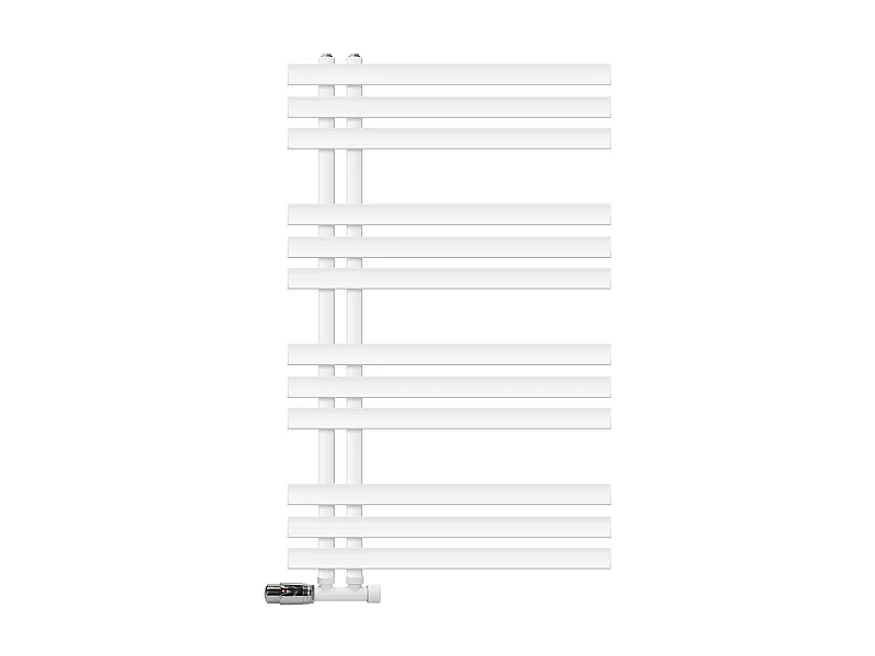 Radiateur de Salle de Bain Iron EM 600x1000 mm Blanc Raccord Central au Bas avec Garniture